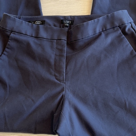 Loft High Waist Julie Skinny Cropped Trousers Women's Size 8 - Picture 2 of 7